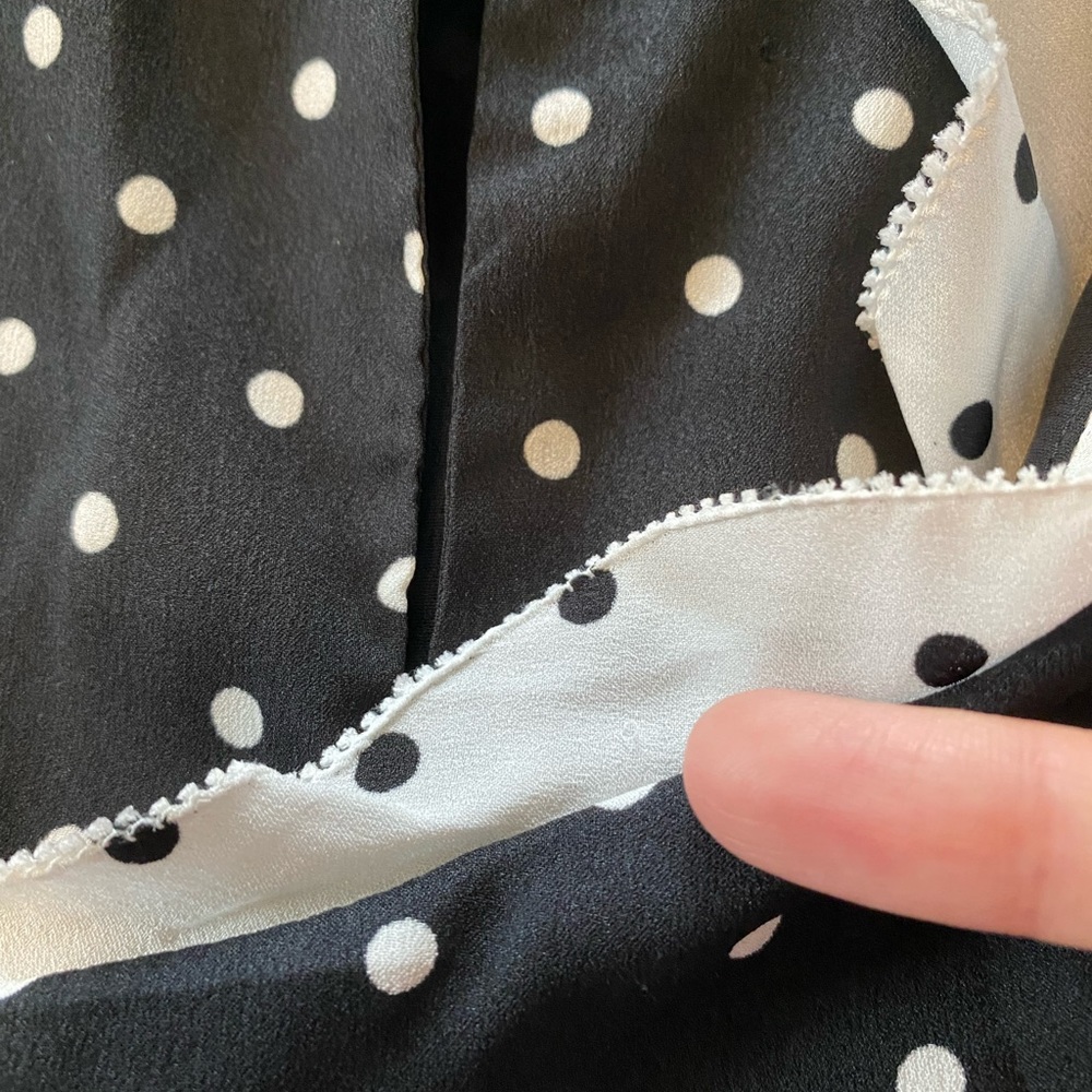 Ann Taylor Black Polka Dot Ruffle Shift Dress Size Small Petite - Picture 12 of 16